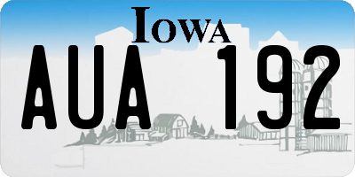 IA license plate AUA192