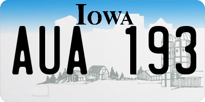 IA license plate AUA193