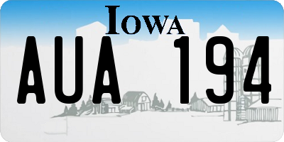 IA license plate AUA194