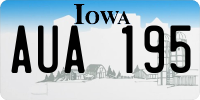 IA license plate AUA195
