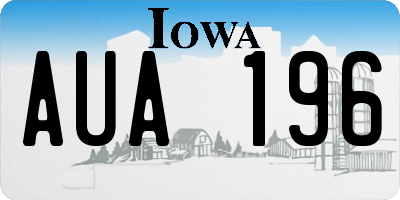 IA license plate AUA196