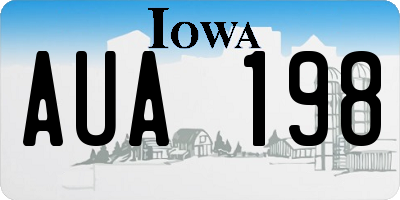 IA license plate AUA198