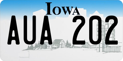 IA license plate AUA202