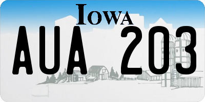 IA license plate AUA203