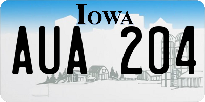 IA license plate AUA204