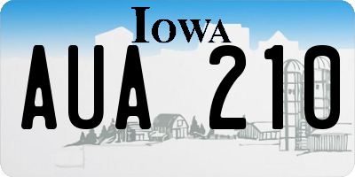 IA license plate AUA210