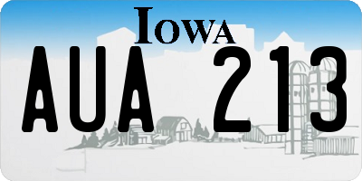 IA license plate AUA213