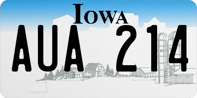 IA license plate AUA214
