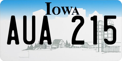 IA license plate AUA215