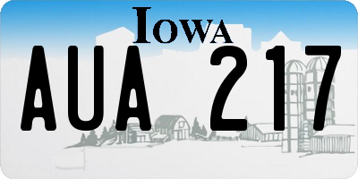 IA license plate AUA217
