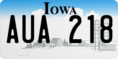 IA license plate AUA218