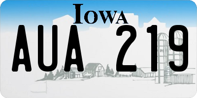 IA license plate AUA219