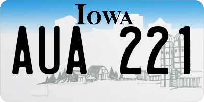 IA license plate AUA221