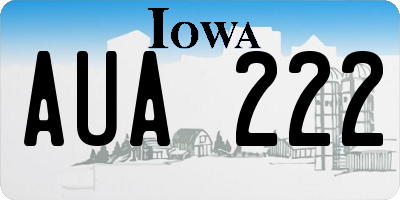 IA license plate AUA222