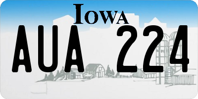 IA license plate AUA224