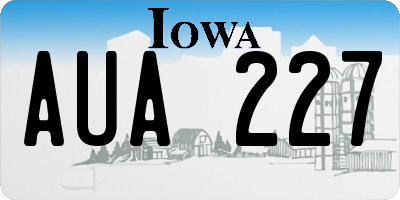 IA license plate AUA227