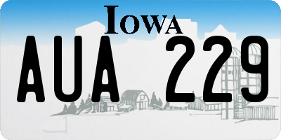 IA license plate AUA229