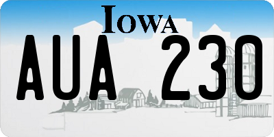 IA license plate AUA230