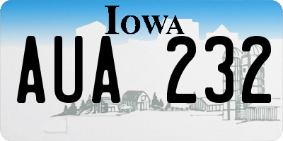 IA license plate AUA232