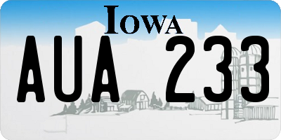 IA license plate AUA233