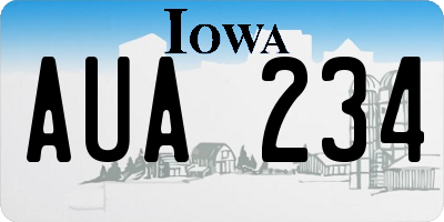 IA license plate AUA234