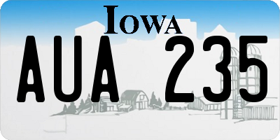 IA license plate AUA235