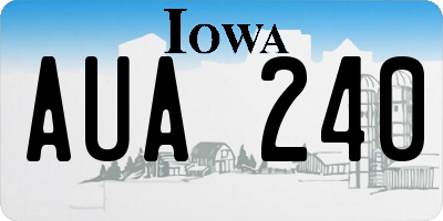 IA license plate AUA240
