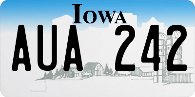 IA license plate AUA242