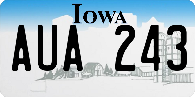 IA license plate AUA243