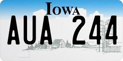 IA license plate AUA244