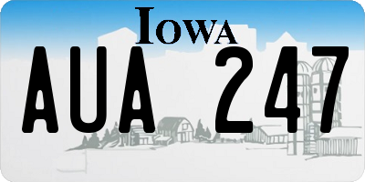 IA license plate AUA247
