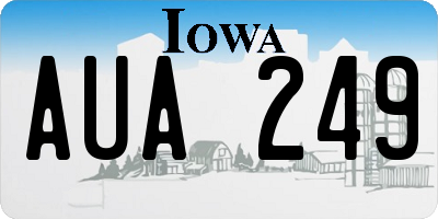 IA license plate AUA249