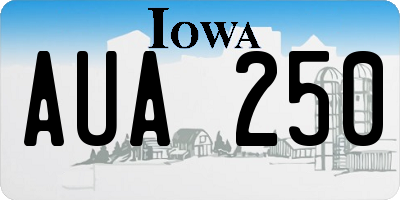 IA license plate AUA250