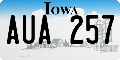 IA license plate AUA257
