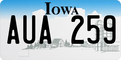IA license plate AUA259
