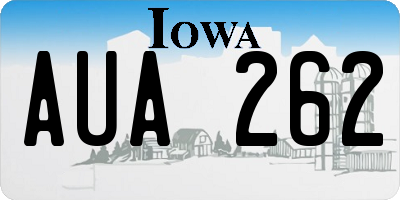 IA license plate AUA262