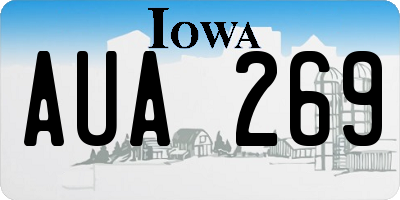 IA license plate AUA269