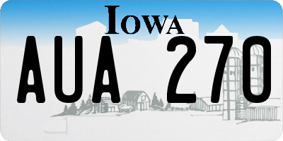 IA license plate AUA270