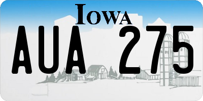 IA license plate AUA275