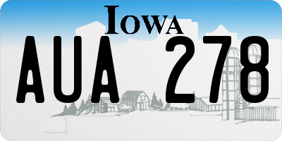 IA license plate AUA278