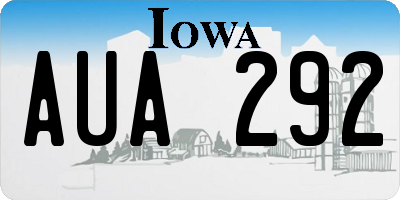 IA license plate AUA292