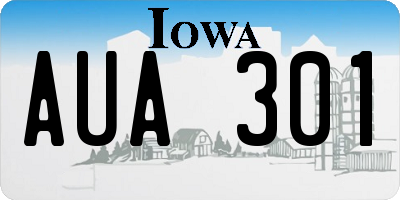 IA license plate AUA301