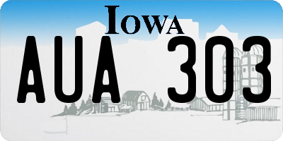 IA license plate AUA303