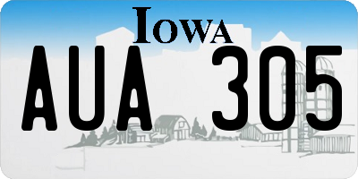 IA license plate AUA305