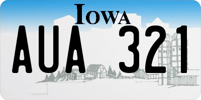 IA license plate AUA321