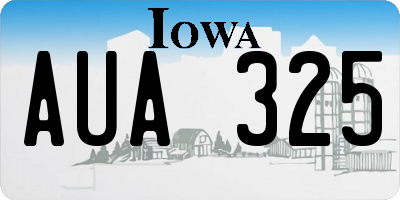 IA license plate AUA325