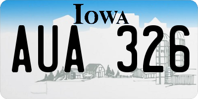 IA license plate AUA326