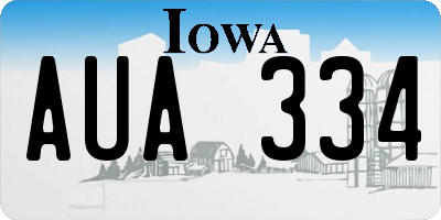 IA license plate AUA334