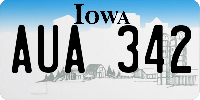 IA license plate AUA342