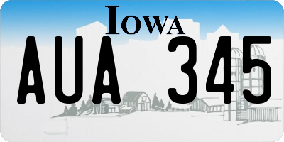 IA license plate AUA345